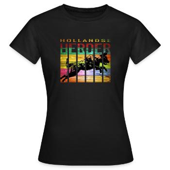 Hollandse Herder Rauhaar - Frauen T-Shirt - Schwarz - Vorne - AI Model Female 172 dark (172cm)