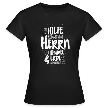 Meine Hilfe Kommt Vom Herrn - Frauen T-Shirt - Schwarz - Vorne - AI Model Female 172 dark (172cm)