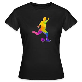 Footballeur footballeur joueur de football coup franc - T-shirt Femme - noir - Devant - AI Model Female 172 dark (172cm)