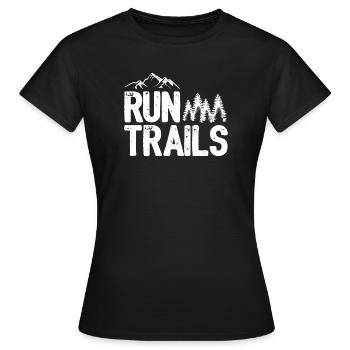 Run Trails - Frauen T-Shirt - Schwarz - Vorne - AI Model Female 172 dark (172cm)