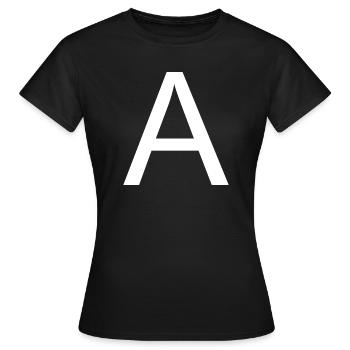 Letter a - Women's T-Shirt - black - Front - AI Model Female 172 dark (172cm)