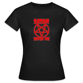 Satan saved me - T-shirt Femme - noir - Devant - AI Model Female 172 dark (172cm)