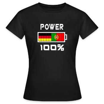 L'Allemagne et le Portugal Power 100% - T-shirt Femme - noir - Devant - AI Model Female 172 dark (172cm)