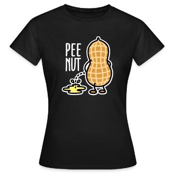 Funny PEE-NUT Nut Peanut Peeing Pun - Women's T-Shirt - black - Front - AI Model Female 172 dark (172cm)
