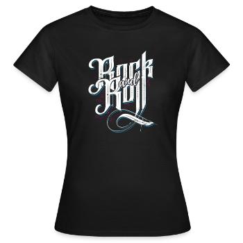 Rock and Roll - Rock 'n' Roll - Rocknroll - T-shirt Femme - noir - Devant - AI Model Female 172 dark (172cm)