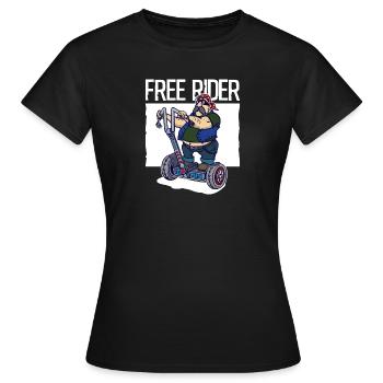 Motos moto liberté indépendance drôle - T-shirt Femme - noir - Devant - AI Model Female 172 dark (172cm)