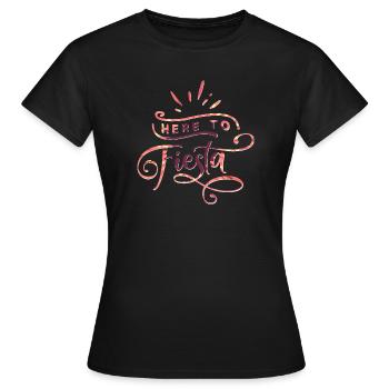 HERE TO FIESTA - T-shirt Femme - noir - Devant - AI Model Female 172 dark (172cm)