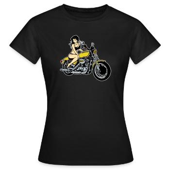 Biker Motocycliste Moto Sexy Girl Cool - T-shirt Femme - noir - Devant - AI Model Female 172 dark (172cm)