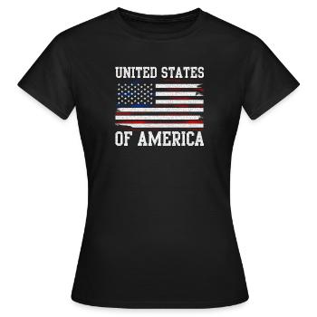 Drapeau des États-Unis en détresse - T-shirt Femme - noir - Devant - AI Model Female 172 dark (172cm)