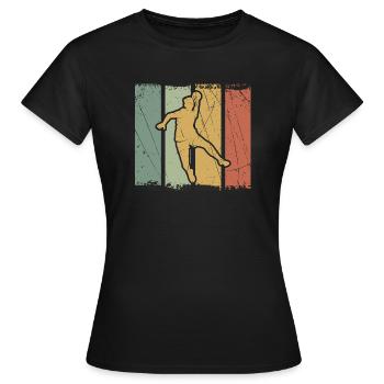 Rebond de handball en blocs couleur - T-shirt Femme - noir - Devant - AI Model Female 172 dark (172cm)
