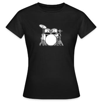 Schlagzeug Schlagzeuger - Frauen T-Shirt - Schwarz - Vorne - AI Model Female 172 dark (172cm)