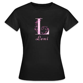 LENI Nom Chemise Fleurs Lettres Femmes - T-shirt Femme - noir - Devant - AI Model Female 172 dark (172cm)