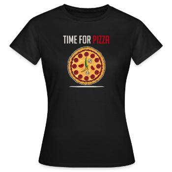Commander pizza pizzeria salami cuisine italienne - T-shirt Femme - noir - Devant - AI Model Female 172 dark (172cm)