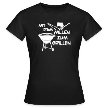 Avec la volonté de griller... - T-shirt Femme - noir - Devant - AI Model Female 172 dark (172cm)