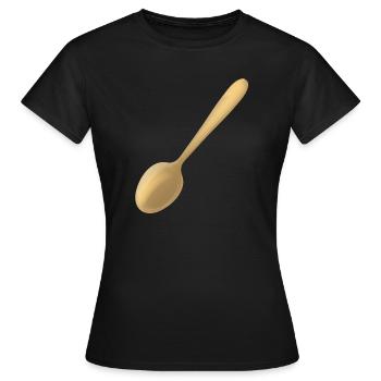 a golden spoon - Women's T-Shirt - black - Front - AI Model Female 172 dark (172cm)