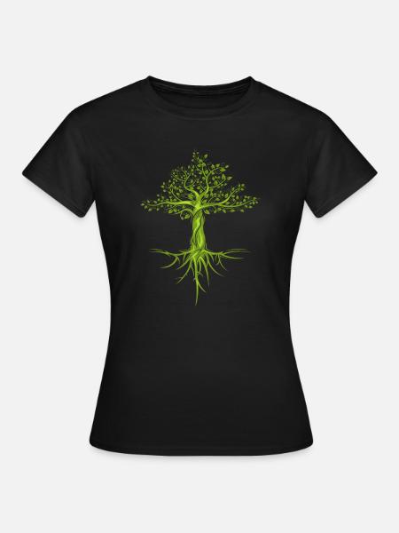 bäume baum natur nature symbol forest Wald Logo - Frauen T-Shirt - Schwarz