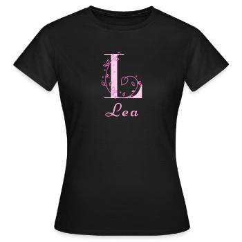 LEA Nom Chemise Fleurs Lettre Femmes - T-shirt Femme - noir - Devant - AI Model Female 172 dark (172cm)