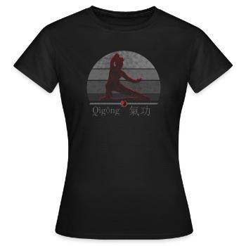 Combattant de Qi Gong - harmonie du corps et de l'esprit - T-shirt Femme - noir - Devant - AI Model Female 172 dark (172cm)