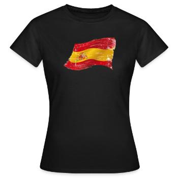 Bandera España ✅ Drapeau ✔ espagnol - T-shirt Femme - noir - Devant - AI Model Female 172 dark (172cm)
