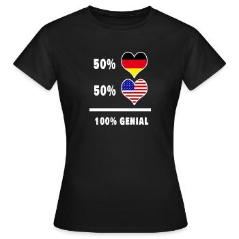 Allemagne et États-Unis génial / cadeau - T-shirt Femme - noir - Devant - AI Model Female 172 dark (172cm)
