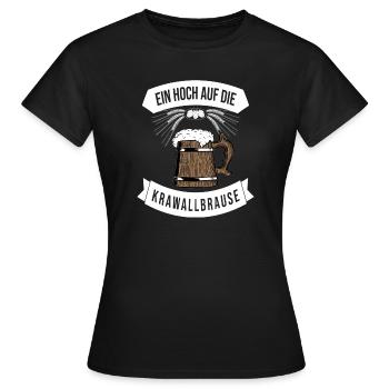 Kraftvolles Biergarten-Design mit Spruch - Frauen T-Shirt - Schwarz - Vorne - AI Model Female 172 dark (172cm)