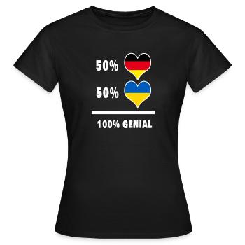 Allemagne et Ukraine Genial / Cadeau - T-shirt Femme - noir - Devant - AI Model Female 172 dark (172cm)