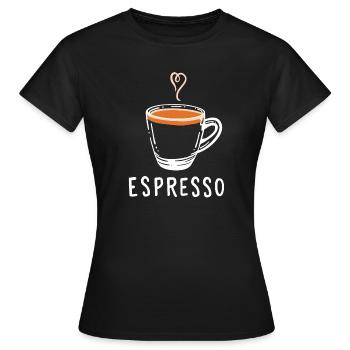 Espresso - Frauen T-Shirt - Schwarz - Vorne - AI Model Female 172 dark (172cm)