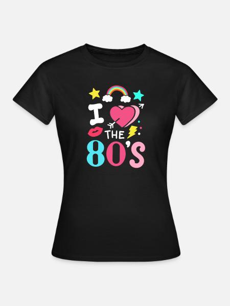 80er Jahre Achtziger Party Musik - Frauen T-Shirt - Schwarz