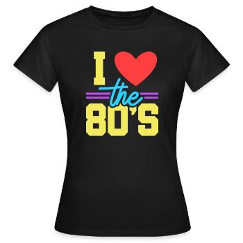 80er Achtziger - Frauen T-Shirt - Schwarz - Vorne - AI Model Female 172 dark (172cm)