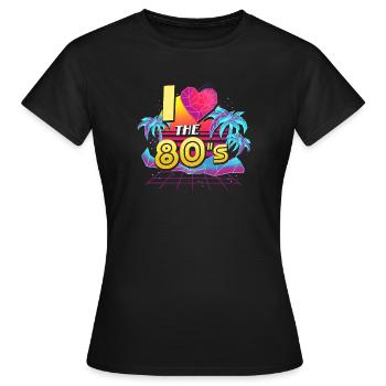80s eighties - Women's T-Shirt - black - Front - AI Model Female 172 dark (172cm)