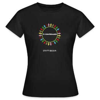 Gemeinsam Kreis der Vielfalt - Frauen T-Shirt - Schwarz - Vorne - AI Model Female 172 dark (172cm)