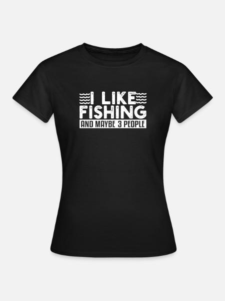 Angeln Angler - Frauen T-Shirt - Schwarz