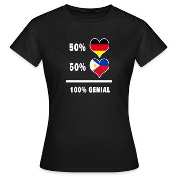 Deutschland und Philippinen Genial / Geschenk - Frauen T-Shirt - Schwarz - Vorne - AI Model Female 172 dark (172cm)