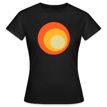 70er Jahre Kreise Muster - Frauen T-Shirt - Schwarz - Vorne - AI Model Female 172 dark (172cm)