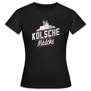 Kölsche Mädche - Kölsches Mädchen - Köln - Frauen T-Shirt - Schwarz - Vorne - AI Model Female 172 dark (172cm)