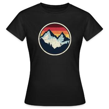 Retro Ridge Sunset Mountain Bike - Women's T-Shirt - black - Front - AI Model Female 172 dark (172cm)