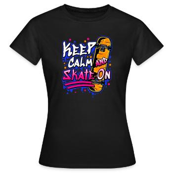 Skateboarder Skateboard - T-shirt Femme - noir - Devant - AI Model Female 172 dark (172cm)