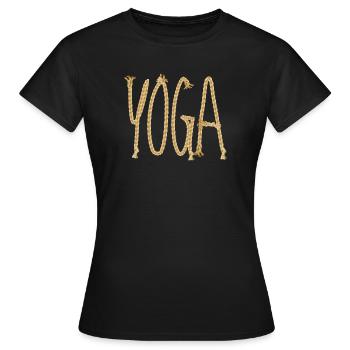 Yoga Scripture - Women's T-Shirt - black - Front - AI Model Female 172 dark (172cm)