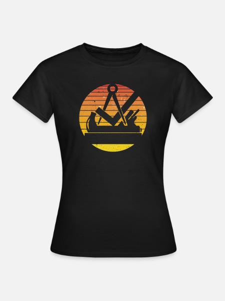 Rétro vintage charpentier charpentier artisan rouge - T-shirt Femme - noir