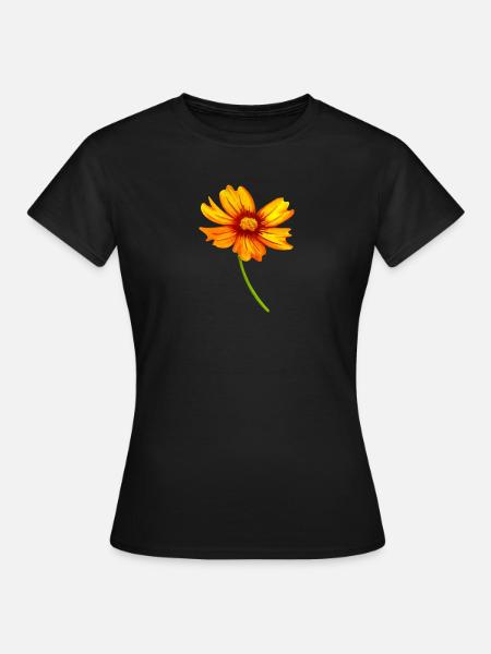 Blume - Dame-T-shirt - sort