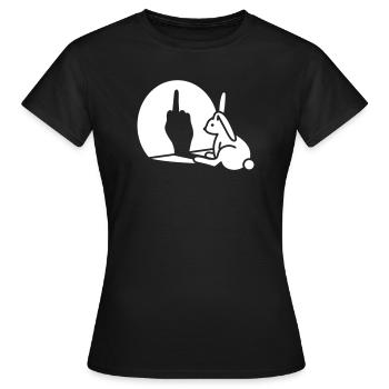 Rabbit Shadow Hand FUCK OFF Majeur - T-shirt Femme - noir - Devant - AI Model Female 172 dark (172cm)