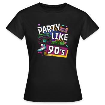 90iger Neunziger Jahrgang - Frauen T-Shirt - Schwarz - Vorne - AI Model Female 172 dark (172cm)