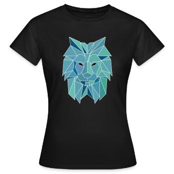 Polygone Lion - T-shirt Femme - noir - Devant - AI Model Female 172 dark (172cm)