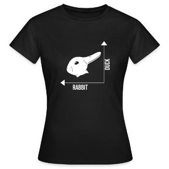 Illusion d'optique lapin canard illusion - T-shirt Femme - noir - Devant - AI Model Female 172 dark (172cm)