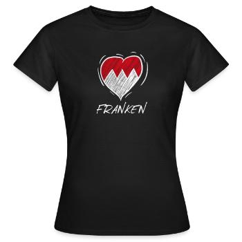 FRANKEN Frankenwappen Love wappen - Frauen T-Shirt - Schwarz - Vorne - AI Model Female 172 dark (172cm)
