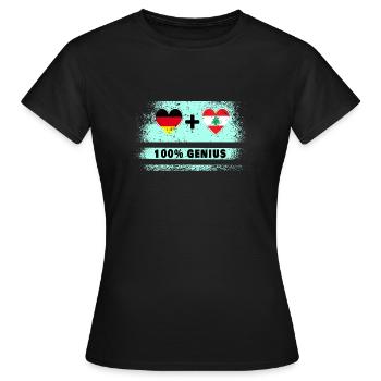 Deutschland und Libanon 100% Genial / Geschenk - Frauen T-Shirt - Schwarz - Vorne - AI Model Female 172 dark (172cm)