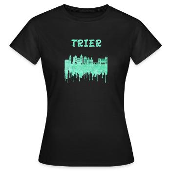 Trier Syline Design / Geschenkidee - Frauen T-Shirt - Schwarz - Vorne - AI Model Female 172 dark (172cm)