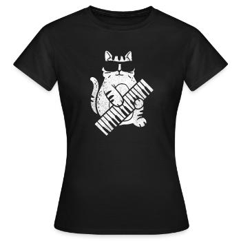Piano Chat Piano Piano - T-shirt Femme - noir - Devant - AI Model Female 172 dark (172cm)