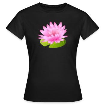 leuchtende Seerose - Inspiration großer Künstler - Frauen T-Shirt - Schwarz - Vorne - AI Model Female 172 dark (172cm)