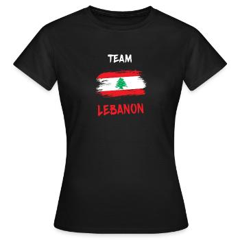 Team Libanon Design / Geschenkidee - Frauen T-Shirt - Schwarz - Vorne - AI Model Female 172 dark (172cm)